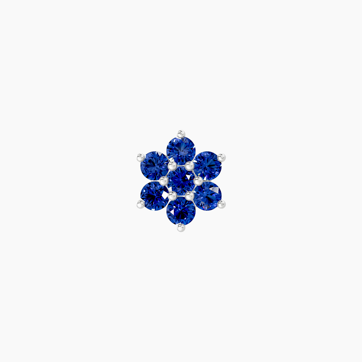 Chloris | 18k White Gold 6.5 mm 6 mm Flower Sapphire Piercing