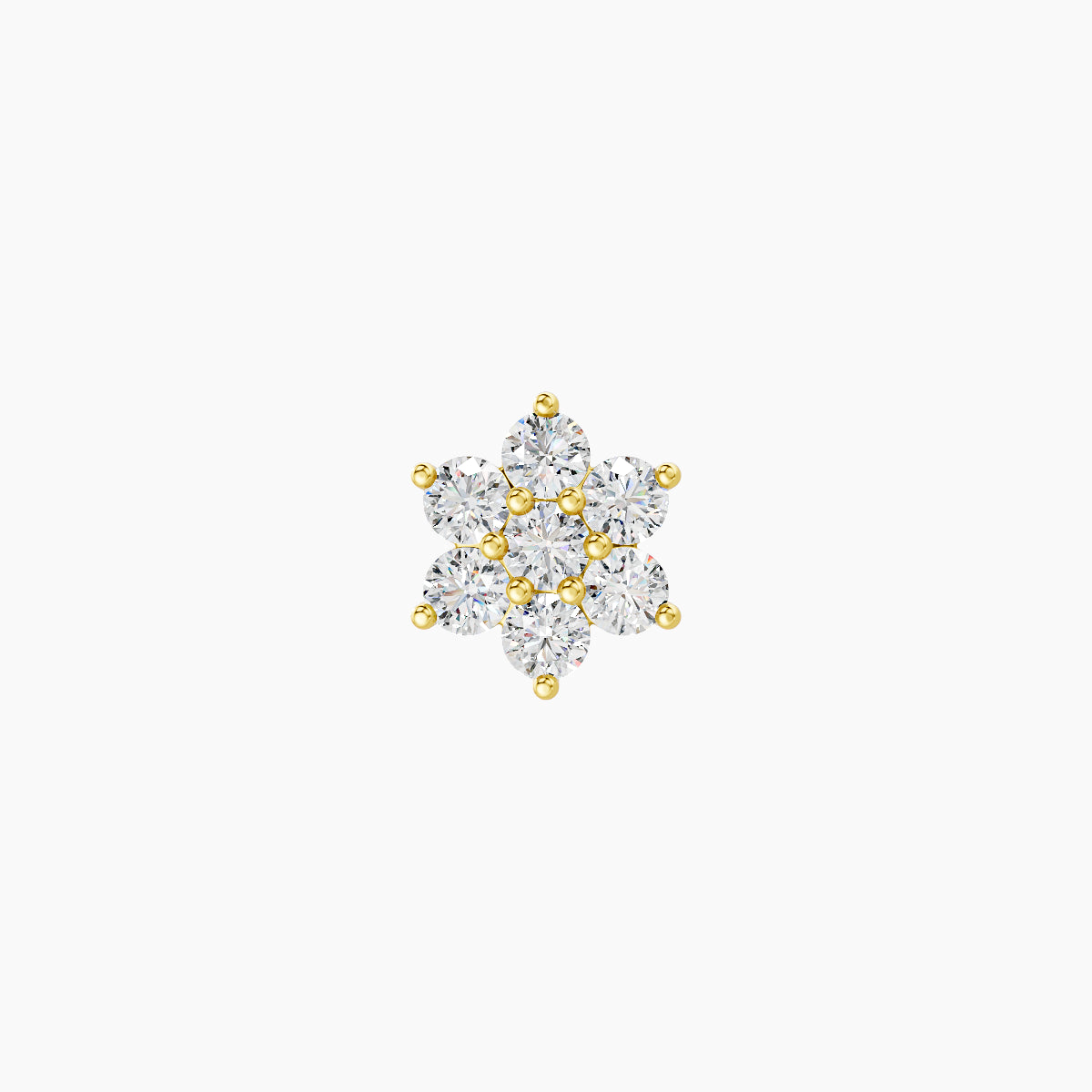 Chloris | 18k Yellow Gold 6 mm 6.5 mm Flower Diamond Piercing