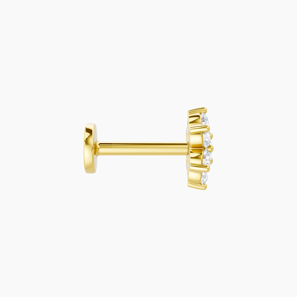 Chloris | 18k Yellow Gold 6 mm 6.5 mm Flower Diamond Piercing