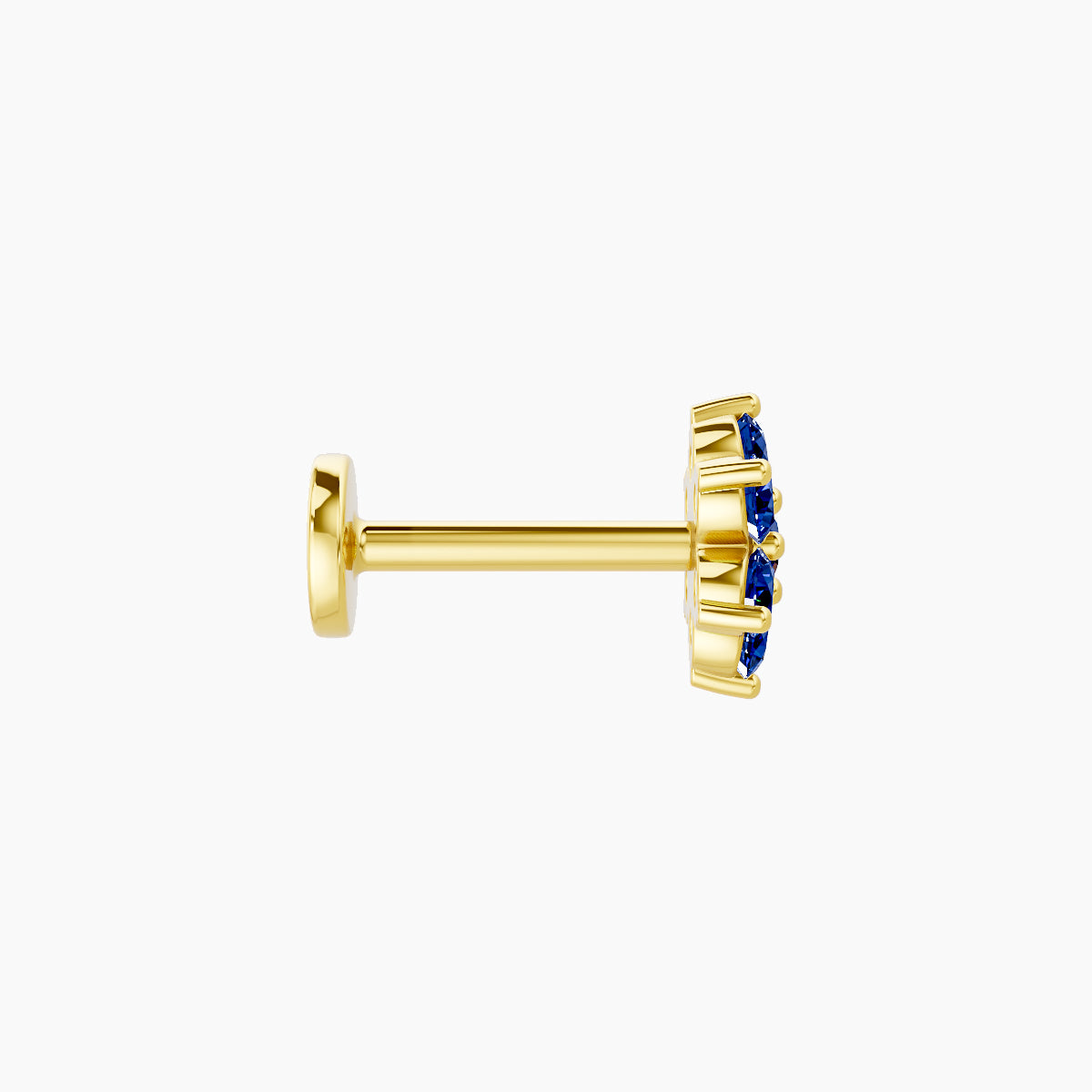 Chloris | 18k Yellow Gold 6.5 mm 6 mm Flower Sapphire Piercing