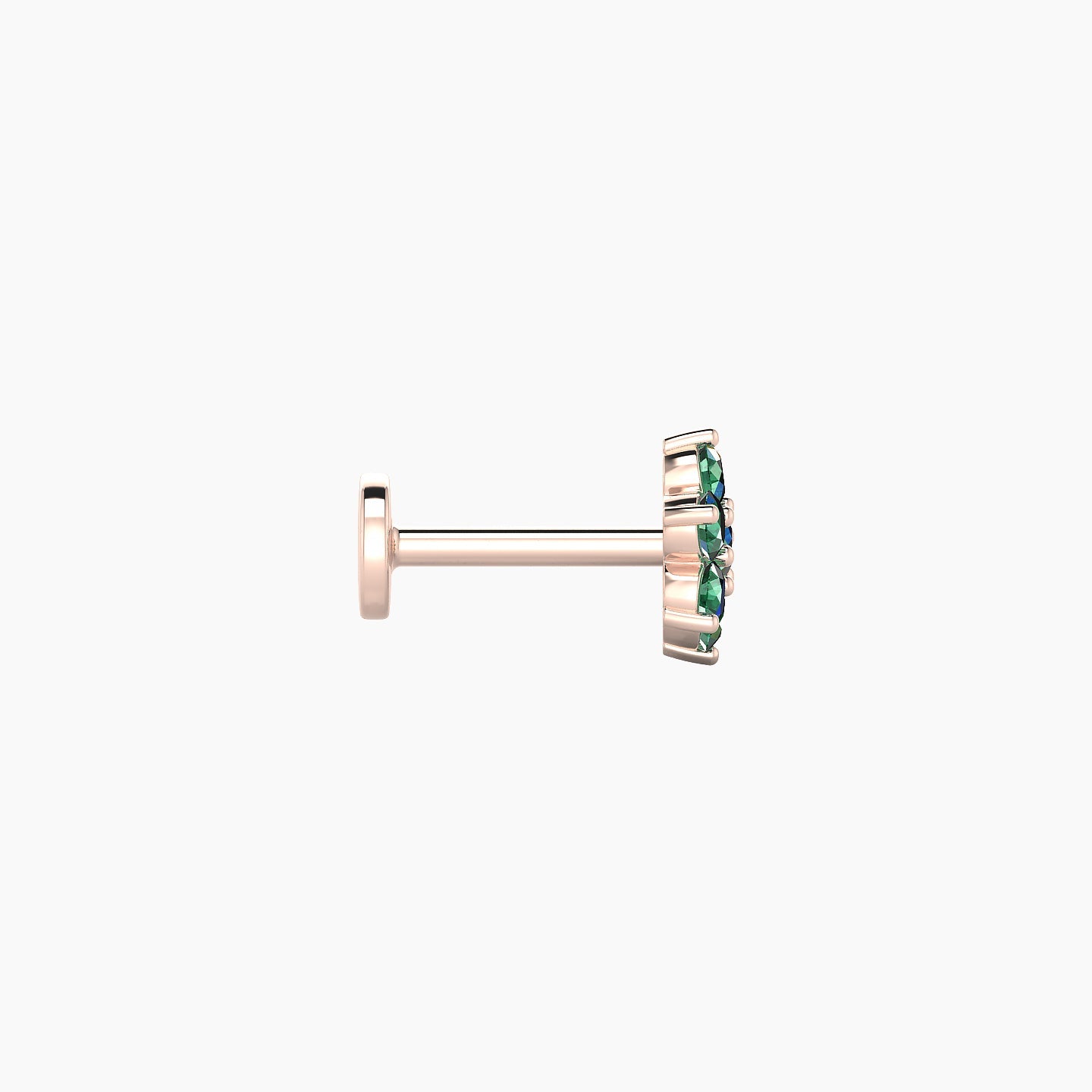 Chloris | 18k Rose Gold 6.5 mm 6 mm Flower Emerald Piercing