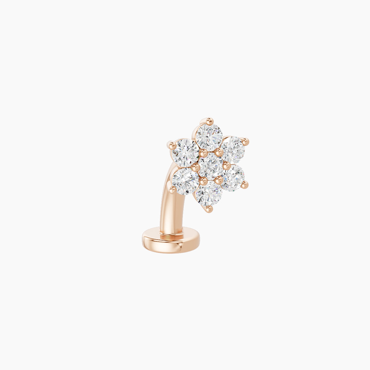 Chloris | 18k Rose Gold 6 mm 8 mm Flower Diamond Floating Navel Piercing