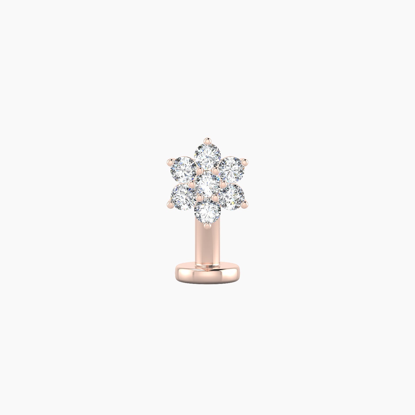 Chloris | 18k Rose Gold 6 mm 8 mm Flower Diamond Floating Navel Piercing