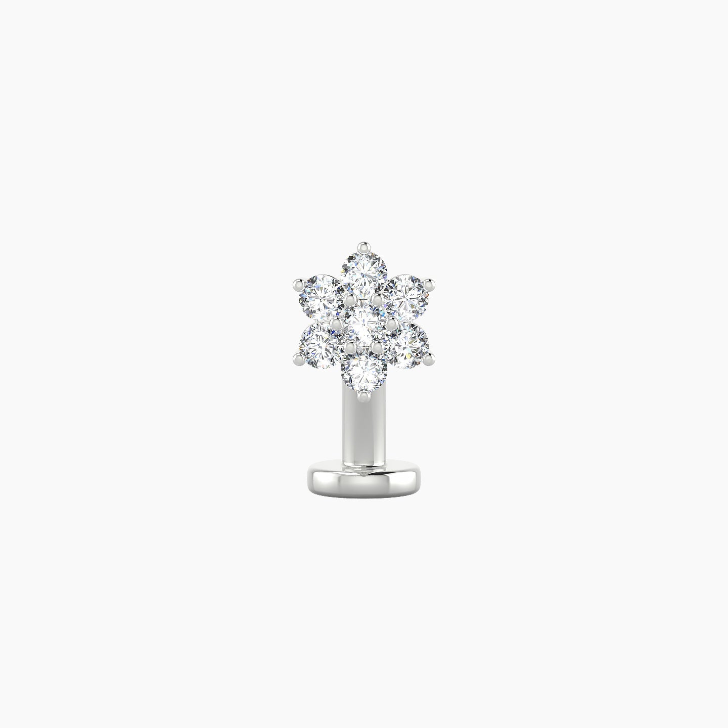 Chloris | 18k White Gold 6 mm 8 mm Flower Diamond Floating Navel Piercing