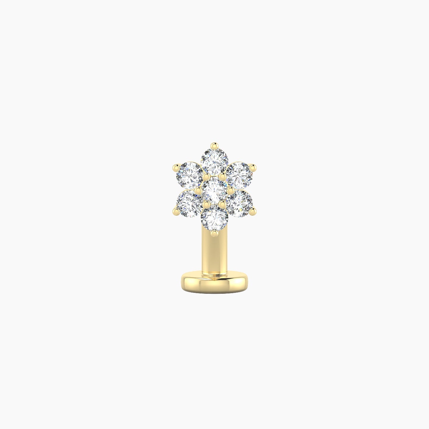 Chloris | 18k Yellow Gold 6 mm 8 mm Flower Diamond Floating Navel Piercing