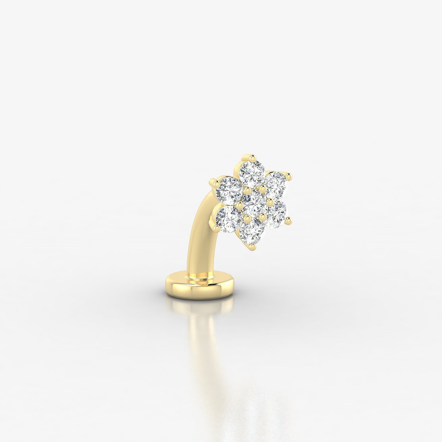 Chloris | 18k Yellow Gold 6 mm 8 mm Flower Diamond Floating Navel Piercing