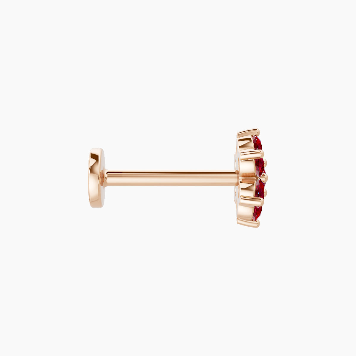 Chloris | 18k Rose Gold 8 mm 6 mm Flower Ruby Nose Piercing