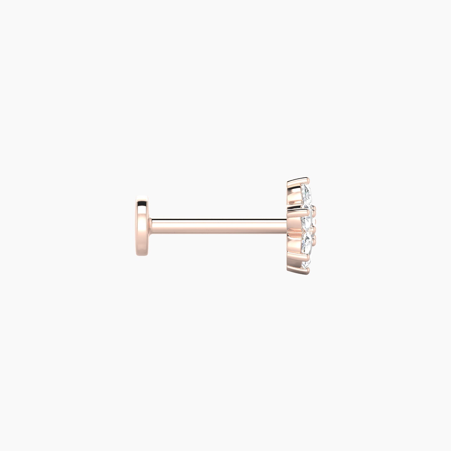 Chloris | 18k Rose Gold 6 mm 8 mm Flower Diamond Nostril Piercing