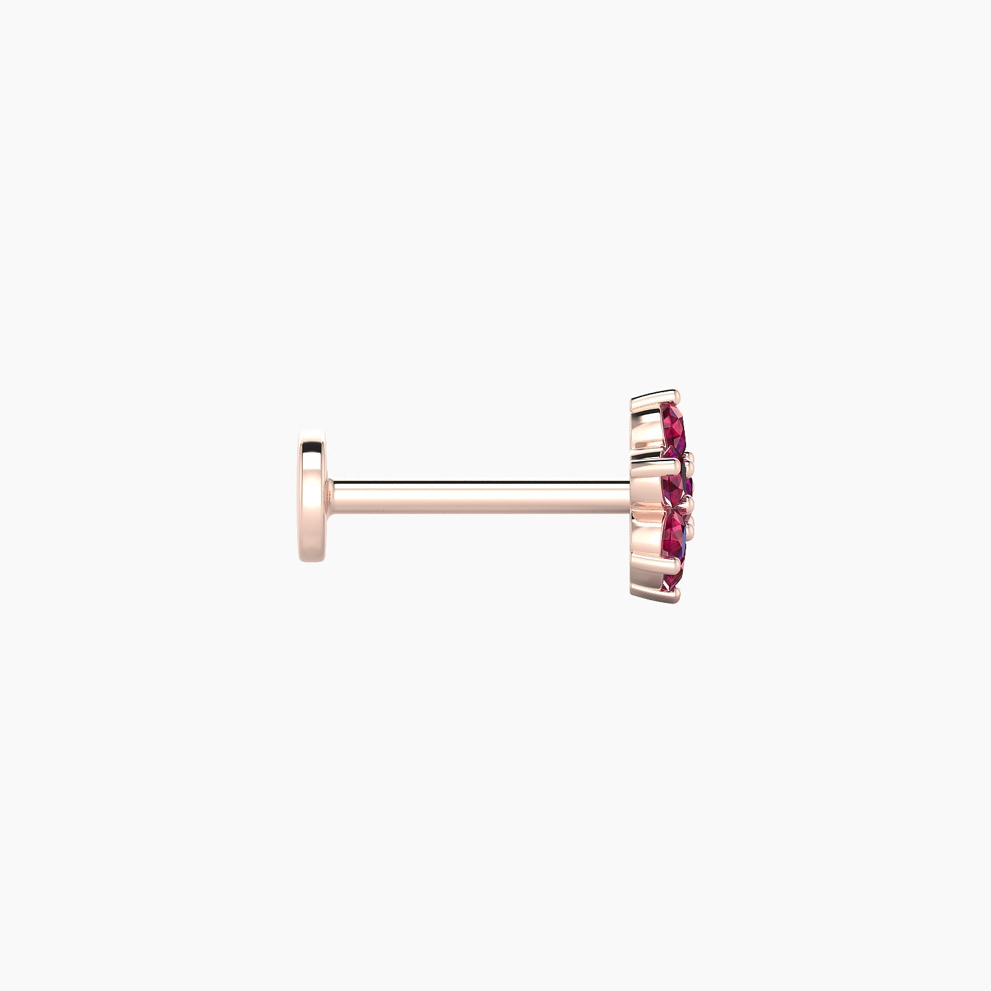 Chloris | 18k Rose Gold 8 mm 6 mm Flower Ruby Nostril Piercing