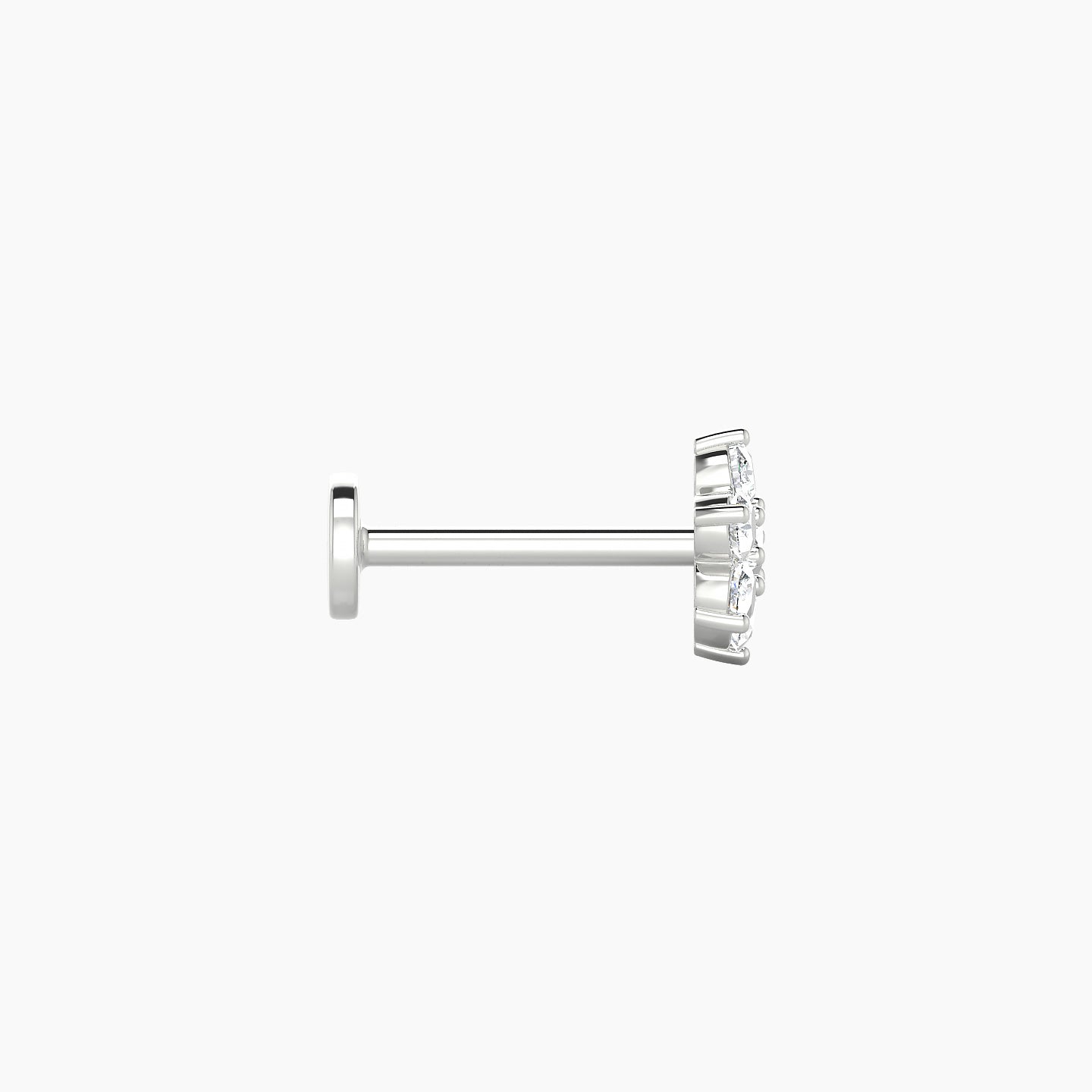 Chloris | 18k White Gold 6 mm 8 mm Flower Diamond Nostril Piercing