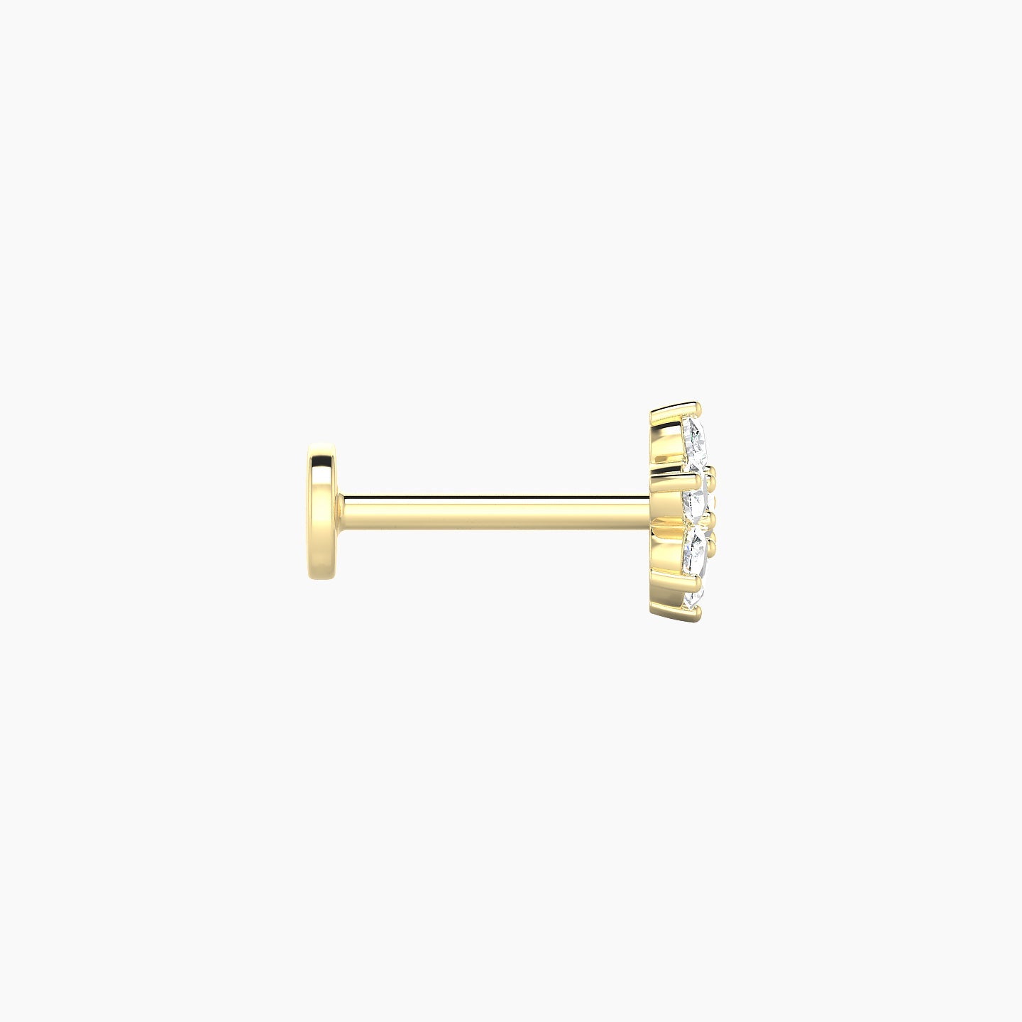 Chloris | 18k Yellow Gold 6 mm 8 mm Flower Diamond Nostril Piercing