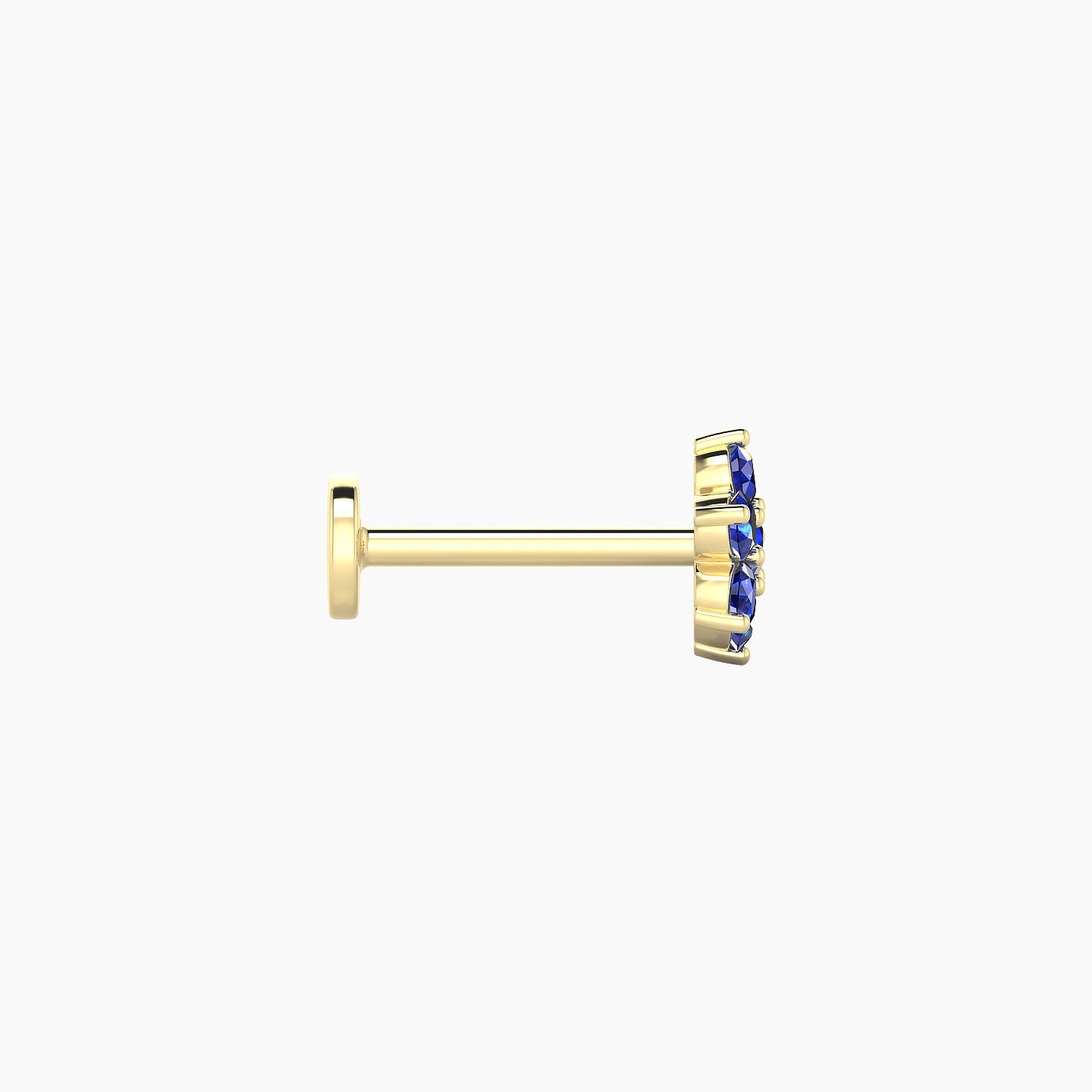 Chloris | 18k Yellow Gold 8 mm 6 mm Flower Sapphire Nostril Piercing