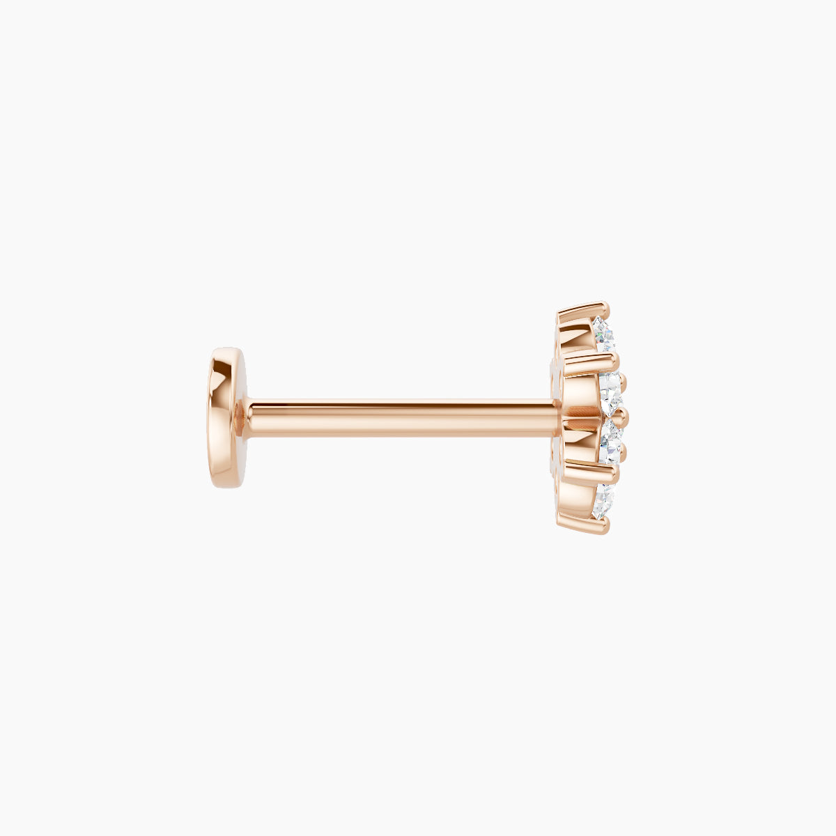 Chloris | 18k Rose Gold 6 mm 8 mm Flower Diamond Piercing
