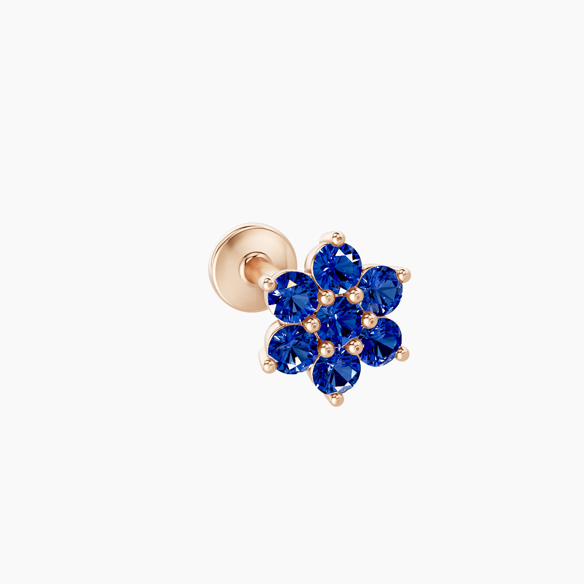 Chloris | 18k Rose Gold 8 mm 6 mm Flower Sapphire Piercing