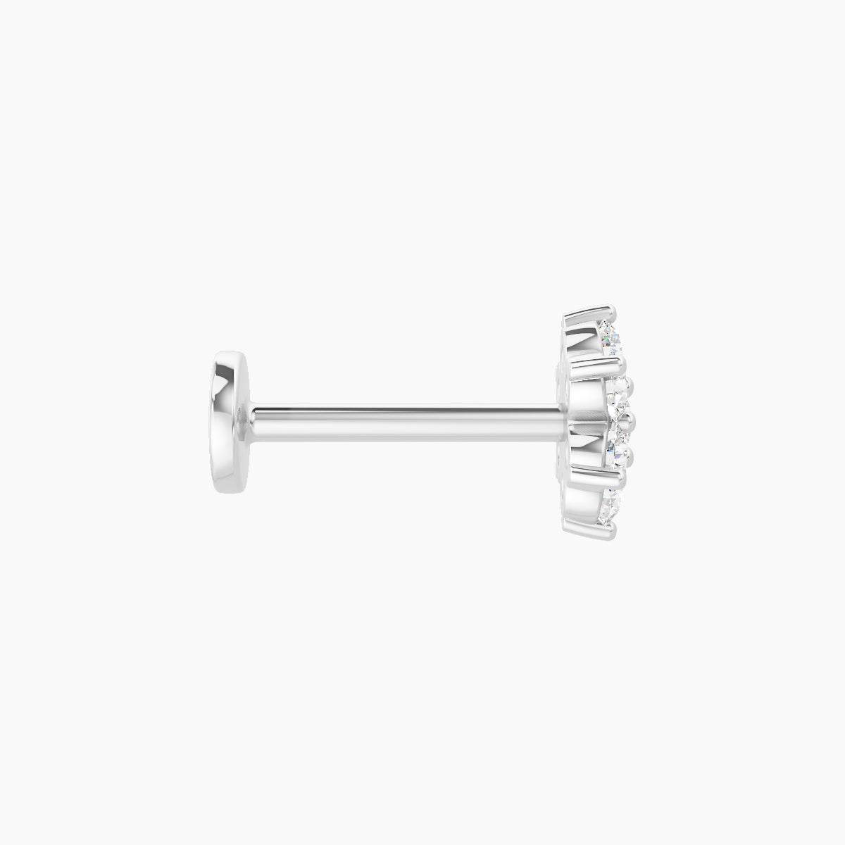 Chloris | 18k White Gold 6 mm 8 mm Flower Diamond Piercing