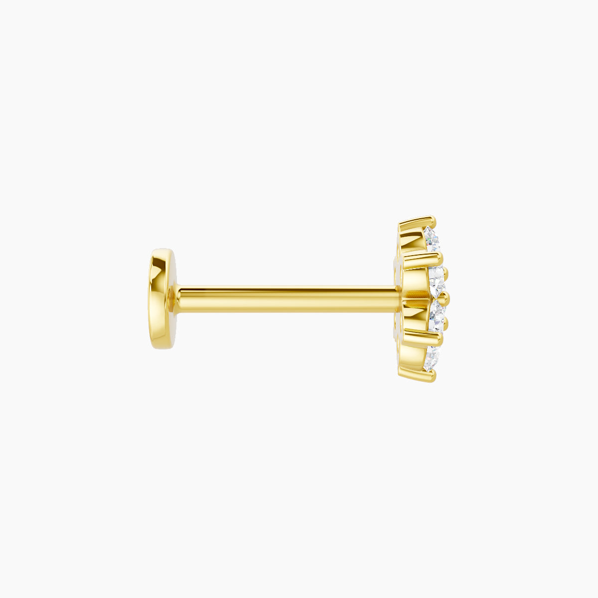 Chloris | 18k Yellow Gold 6 mm 8 mm Flower Diamond Piercing