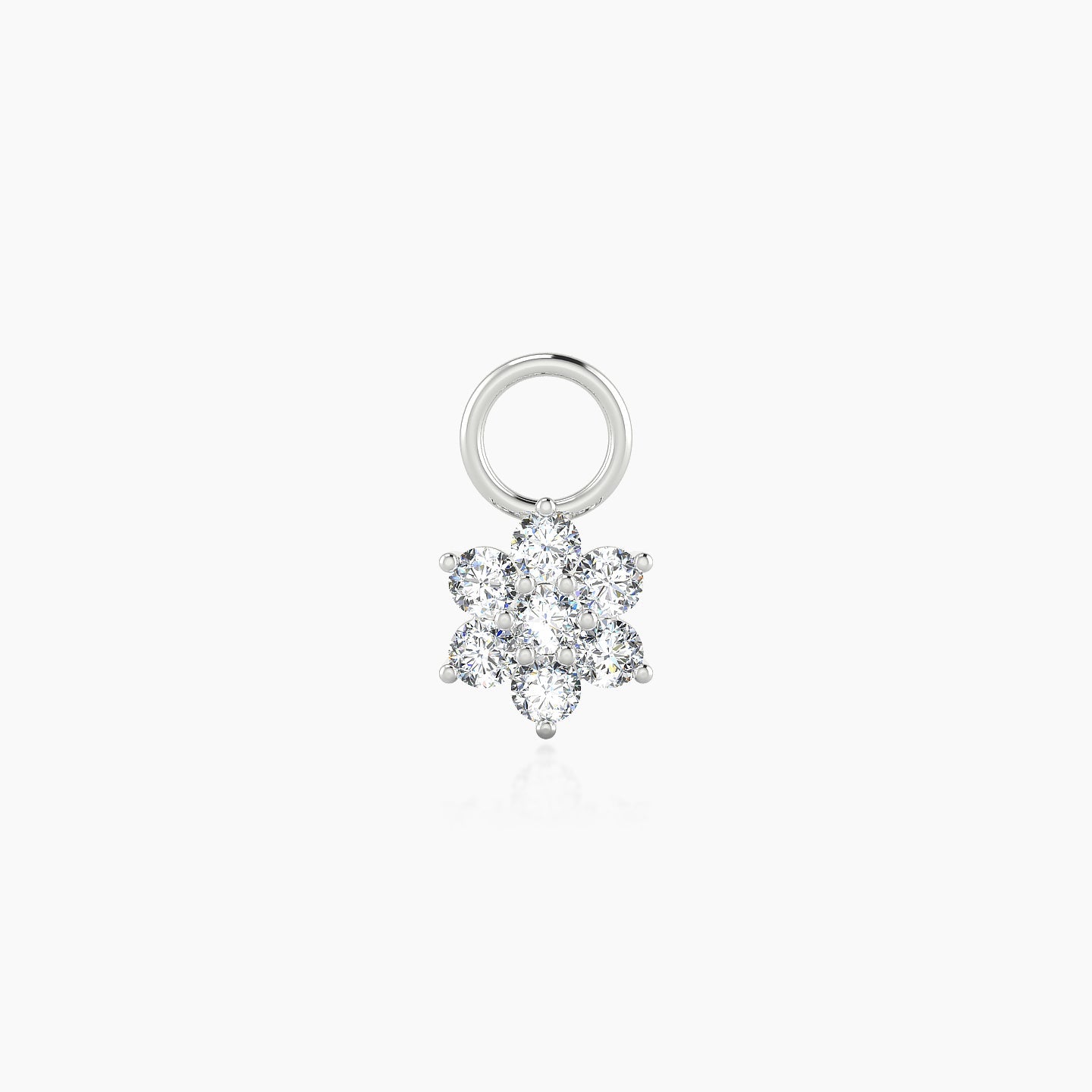 Chloris | 18k White Gold 6 mm Flower Diamond Charm