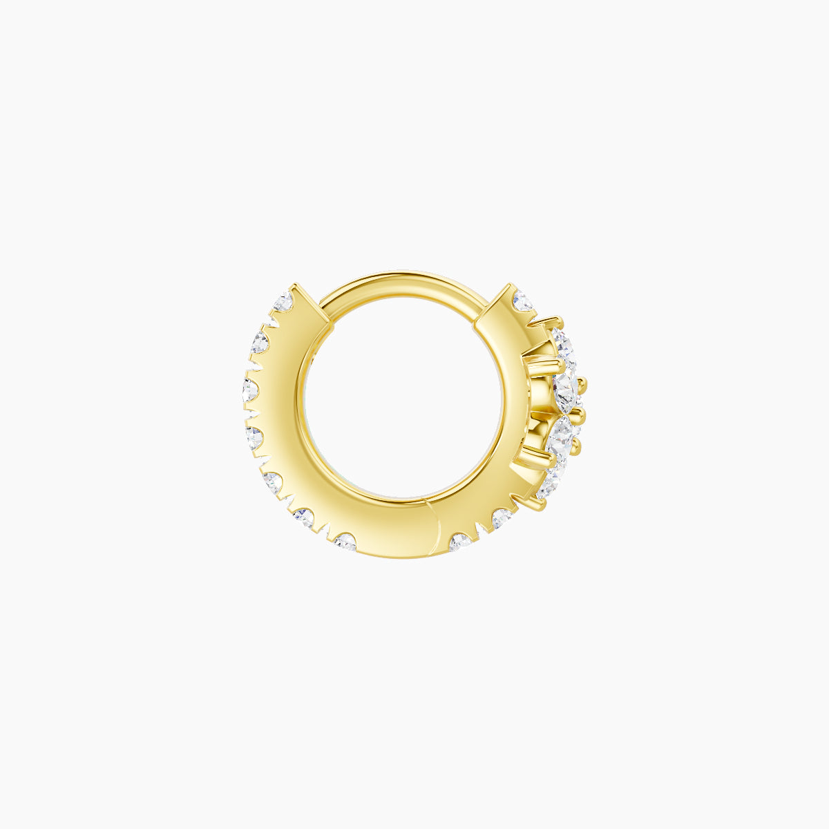 Chloris | 18k Yellow Gold 5 mm Flower Diamond Hoop Piercing