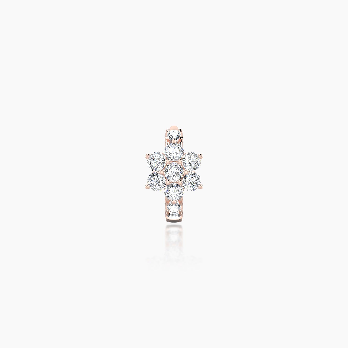 Chloris | 18k Rose Gold 5 mm Flower Diamond Hoop Piercing