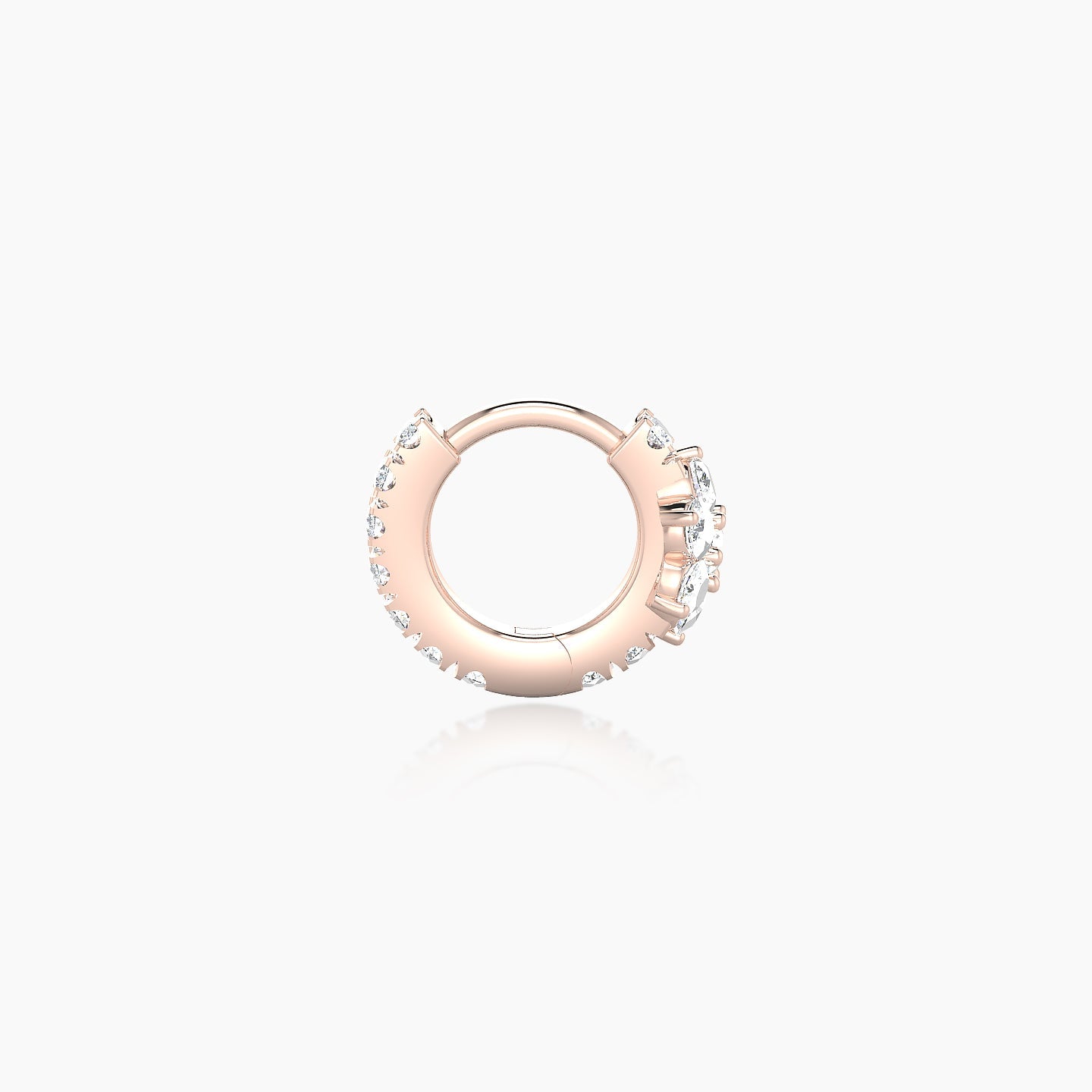 Chloris | 18k Rose Gold 5 mm Flower Diamond Hoop Piercing