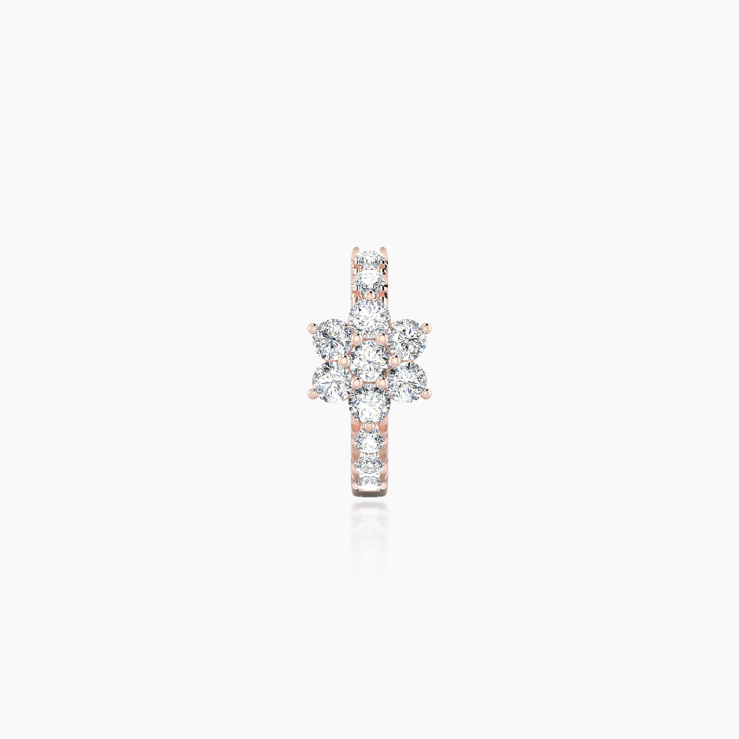 Chloris | 18k Rose Gold 6.5 mm Flower Diamond Hoop Piercing