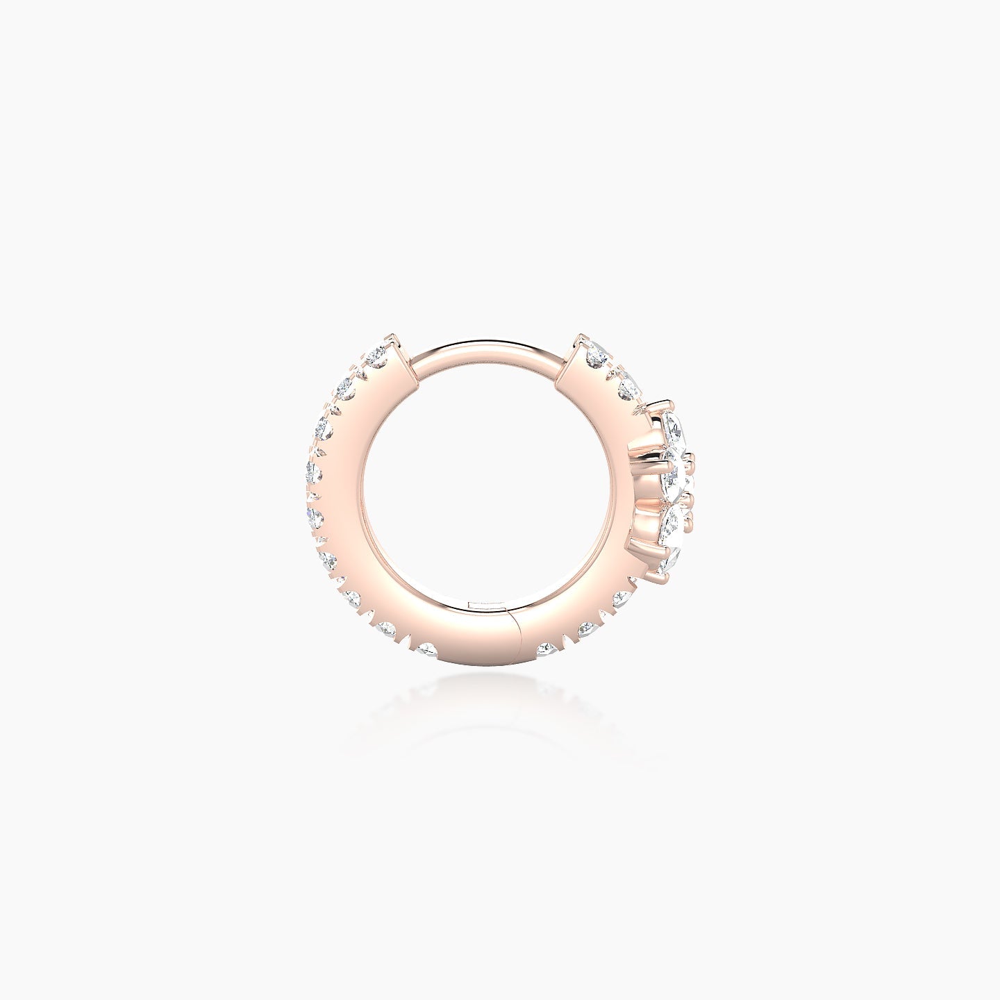 Chloris | 18k Rose Gold 6.5 mm Flower Diamond Hoop Piercing