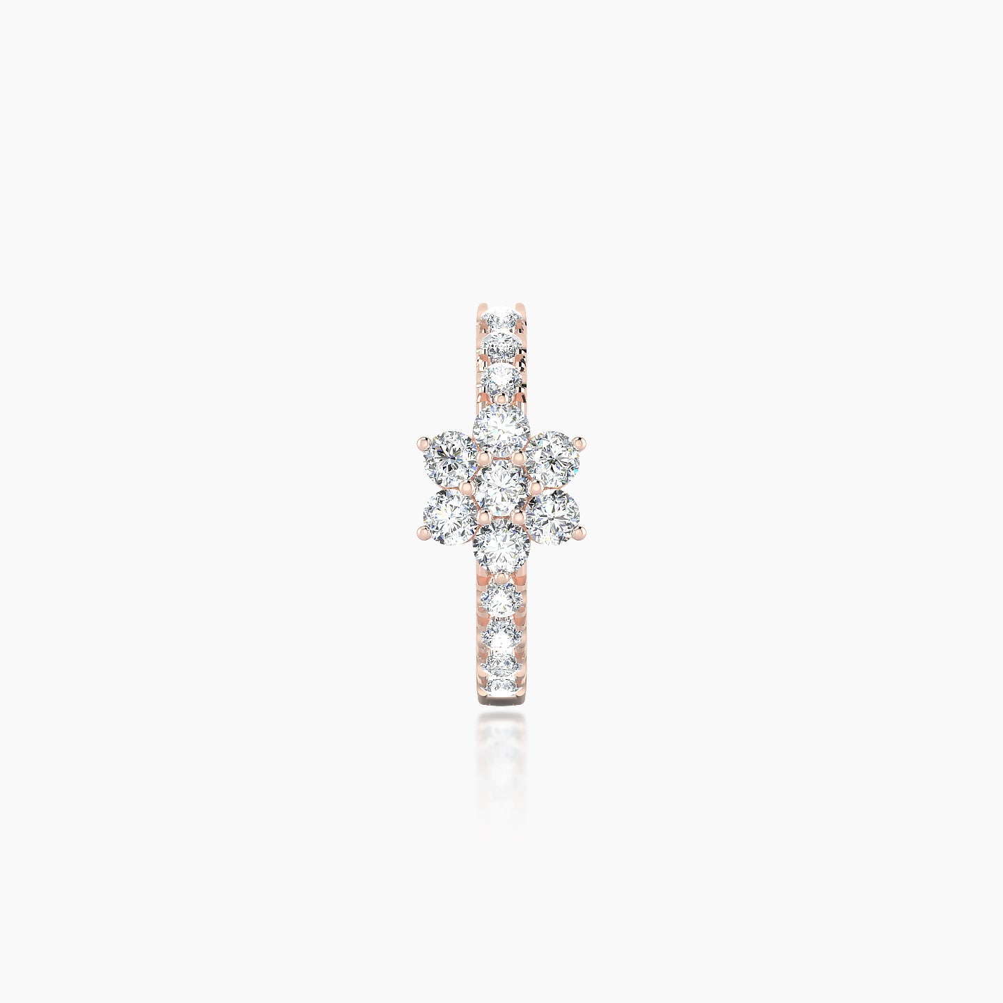 Chloris | 18k Rose Gold 8 mm Flower Diamond Hoop Piercing