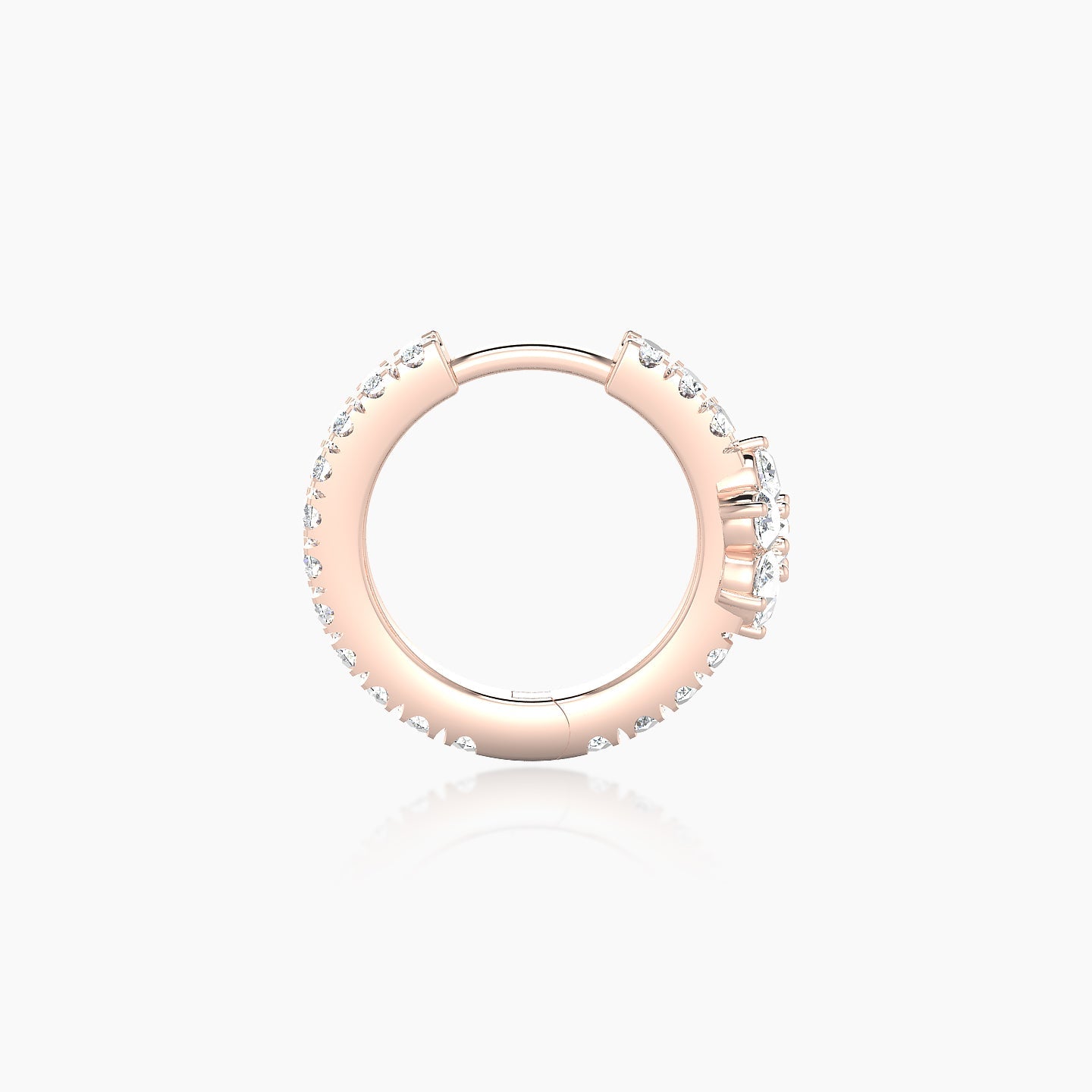 Chloris | 18k Rose Gold 8 mm Flower Diamond Hoop Piercing