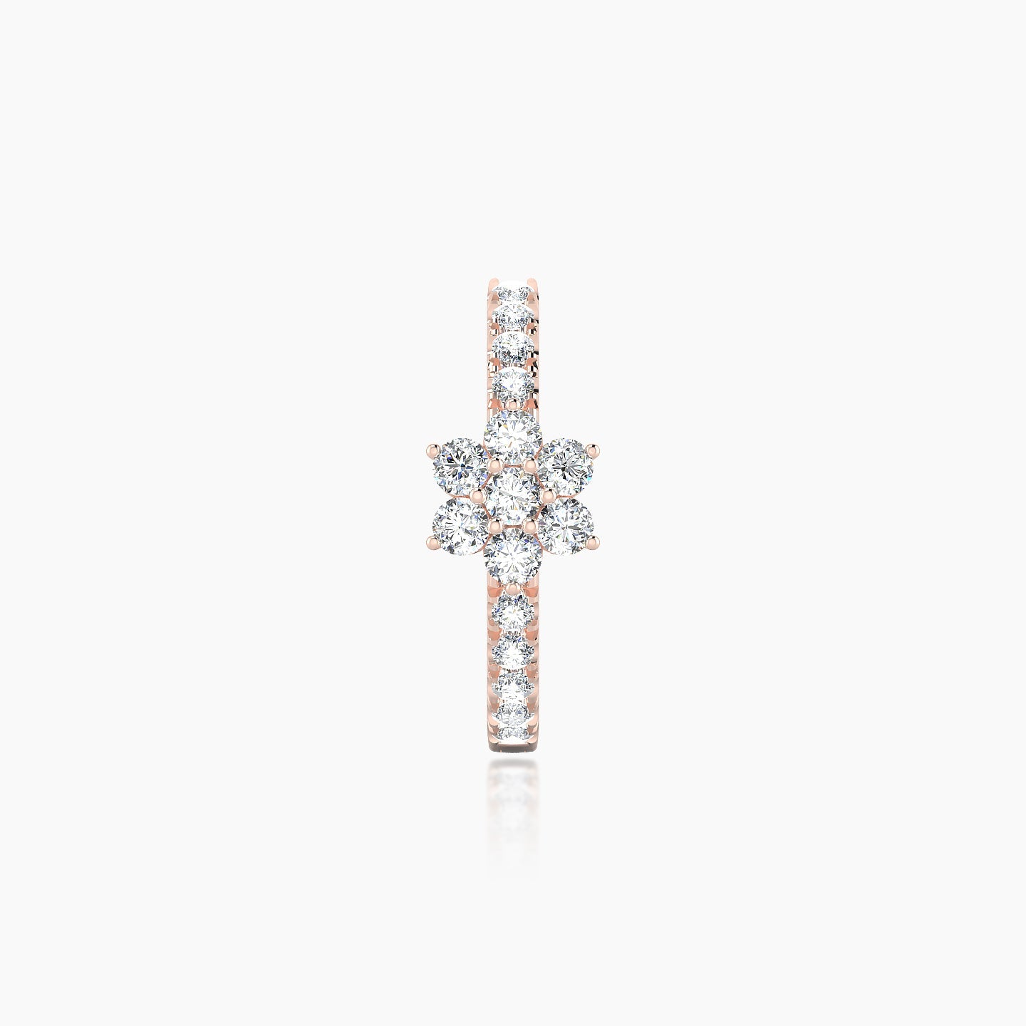 Chloris | 18k Rose Gold 9.5 mm Flower Diamond Hoop Piercing