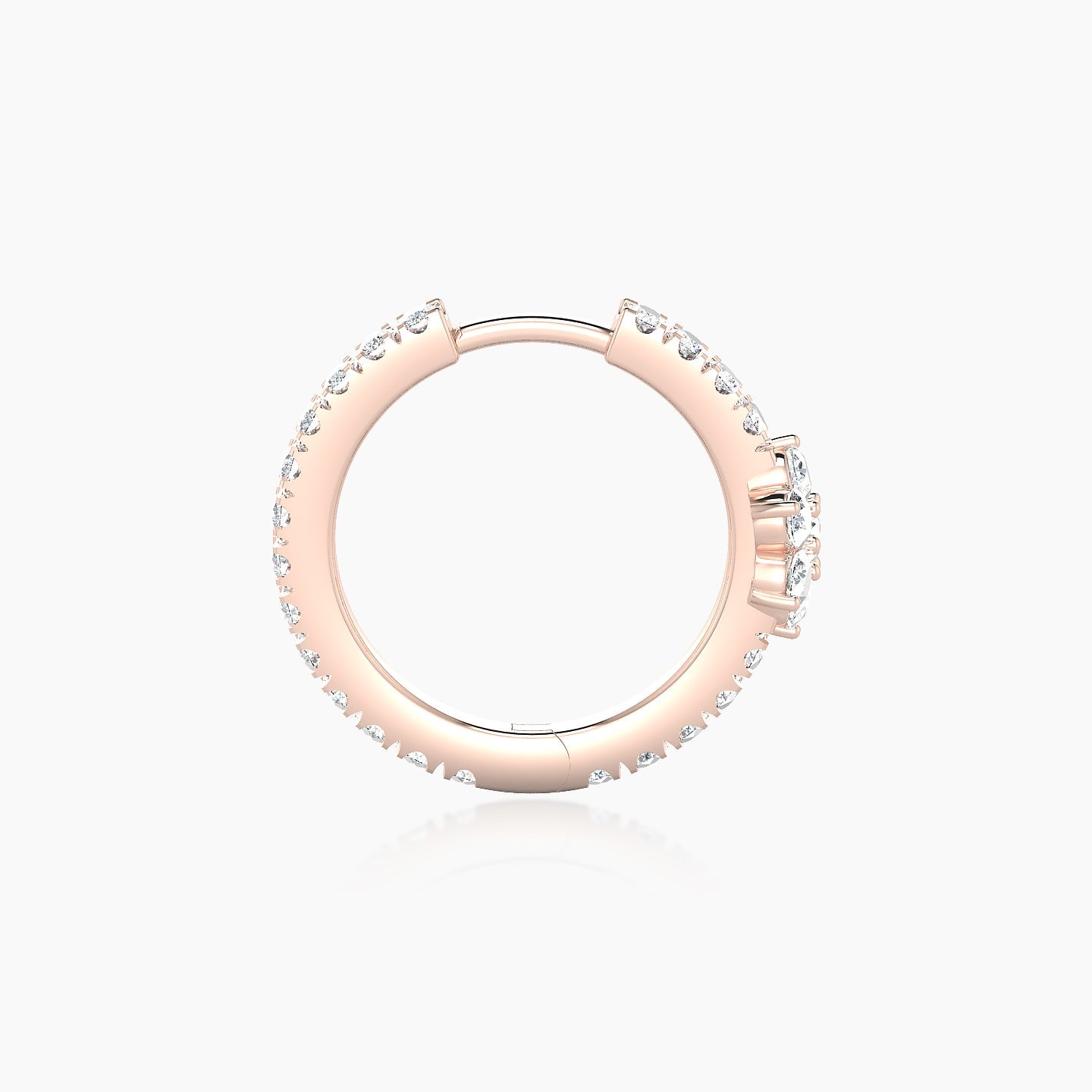 Chloris | 18k Rose Gold 9.5 mm Flower Diamond Hoop Piercing