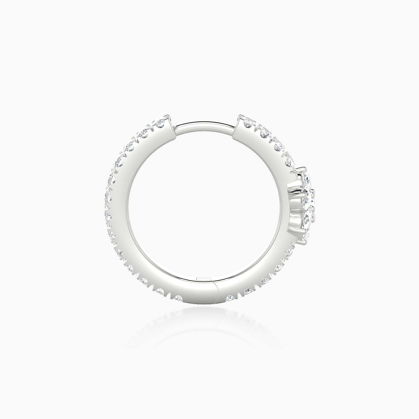 Chloris | 18k White Gold 9.5 mm Flower Diamond Hoop Piercing