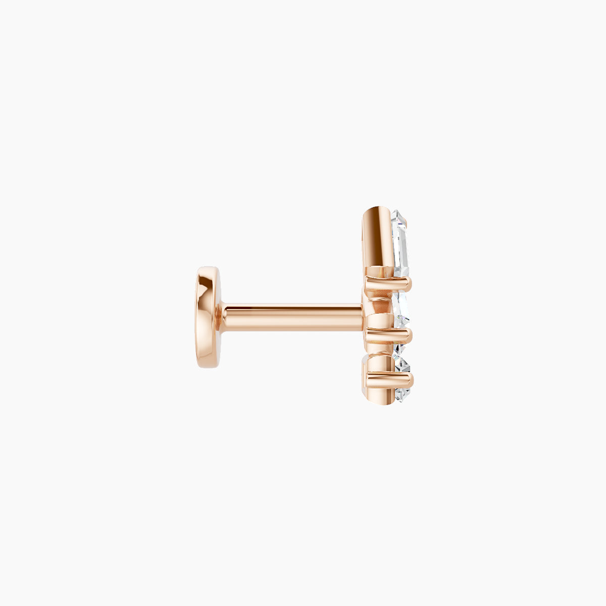Circe | 18k Rose Gold 7 mm 5 mm Trilogy Diamond Left Piercing