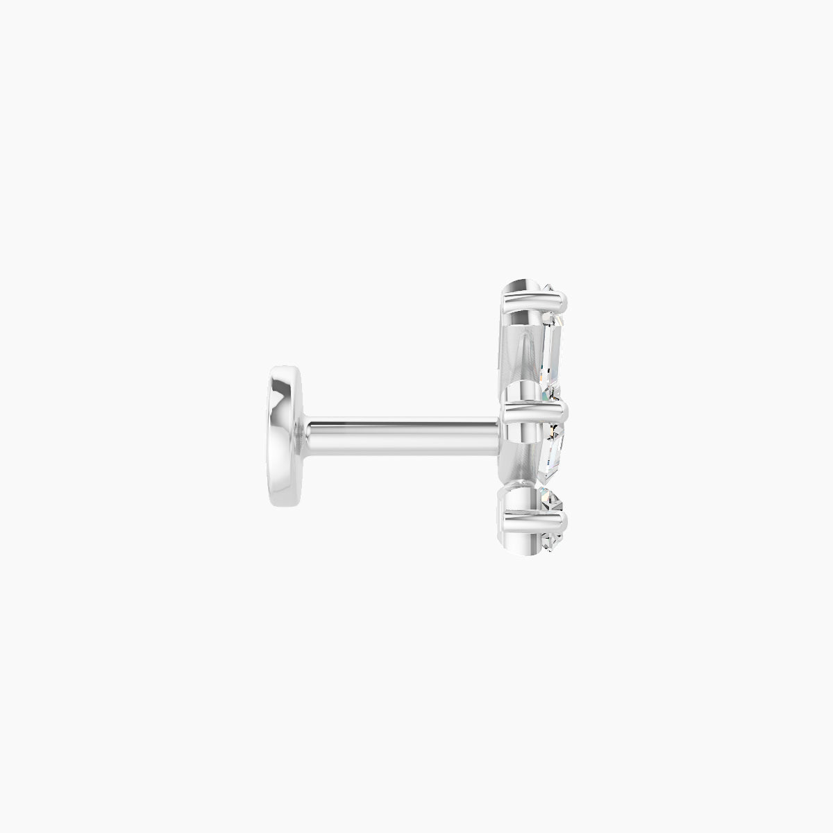 Circe | 18k White Gold 7 mm 5 mm Trilogy Diamond Right Piercing