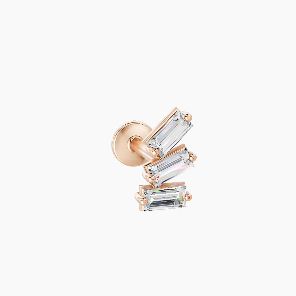 Circe | 18k Rose Gold 7 mm 6.5 mm Trilogy Diamond Left Piercing
