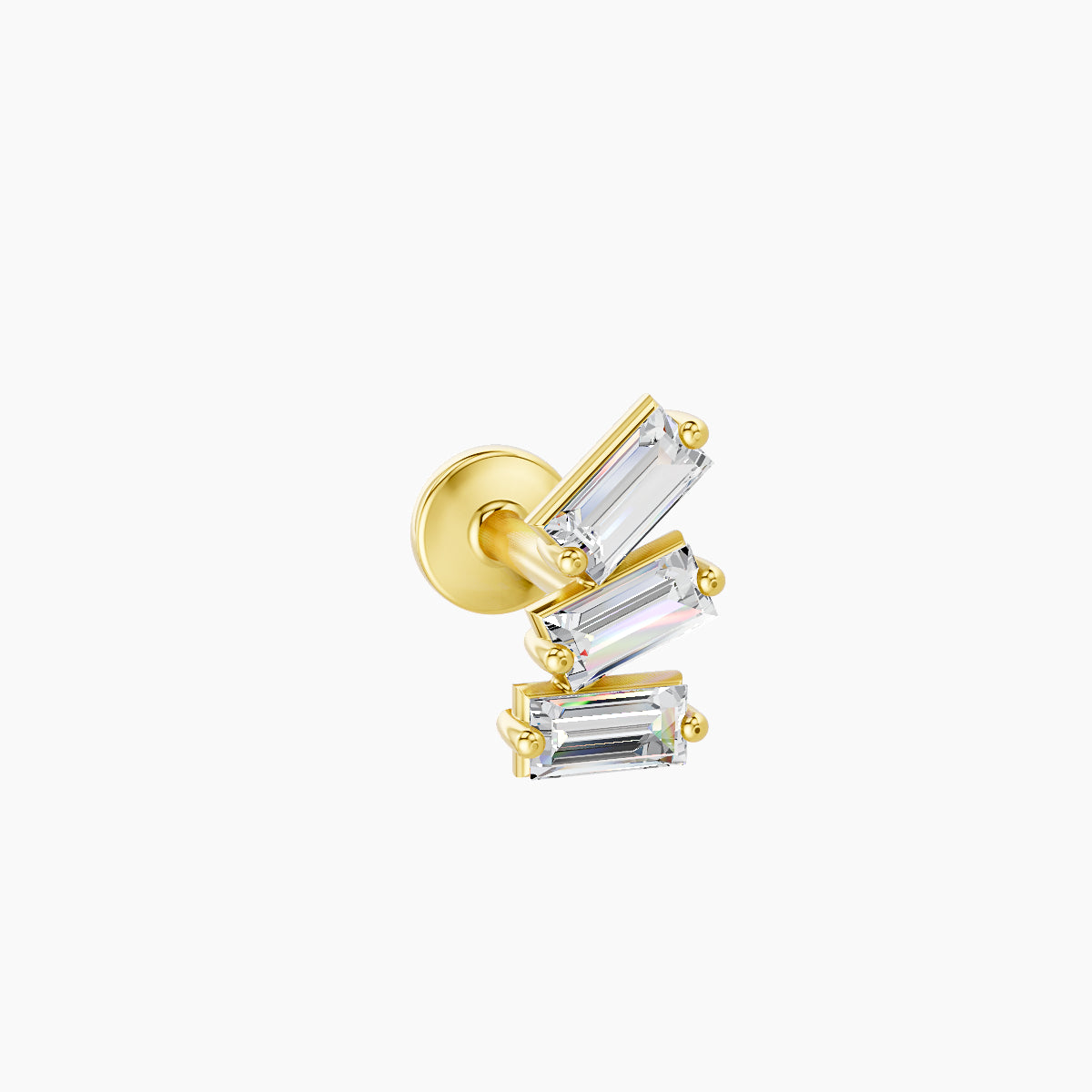 Circe | 18k Yellow Gold 7 mm 6.5 mm Trilogy Diamond Left Piercing