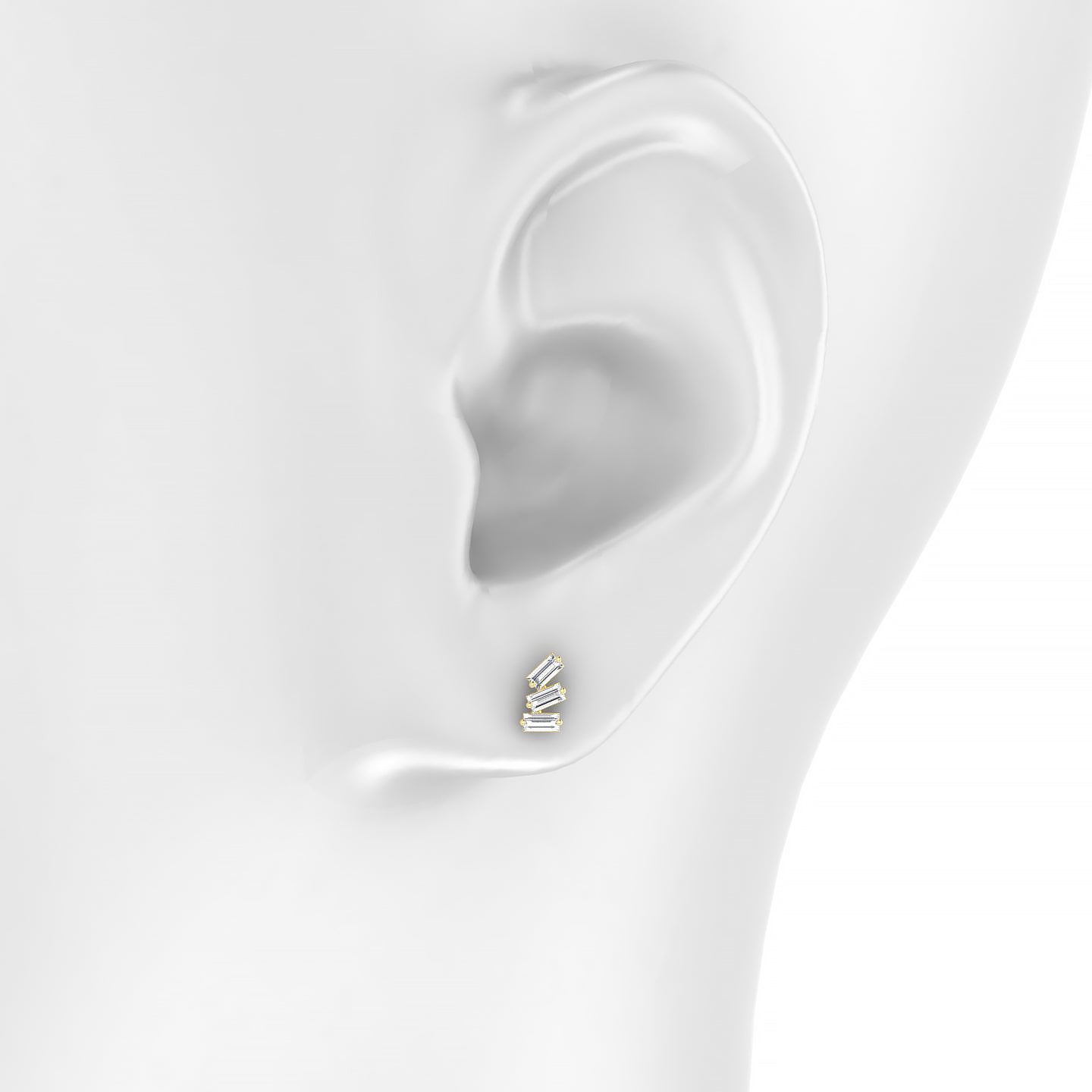 Circe | 18k Yellow Gold 7 mm 6.5 mm Trilogy Diamond Left Piercing