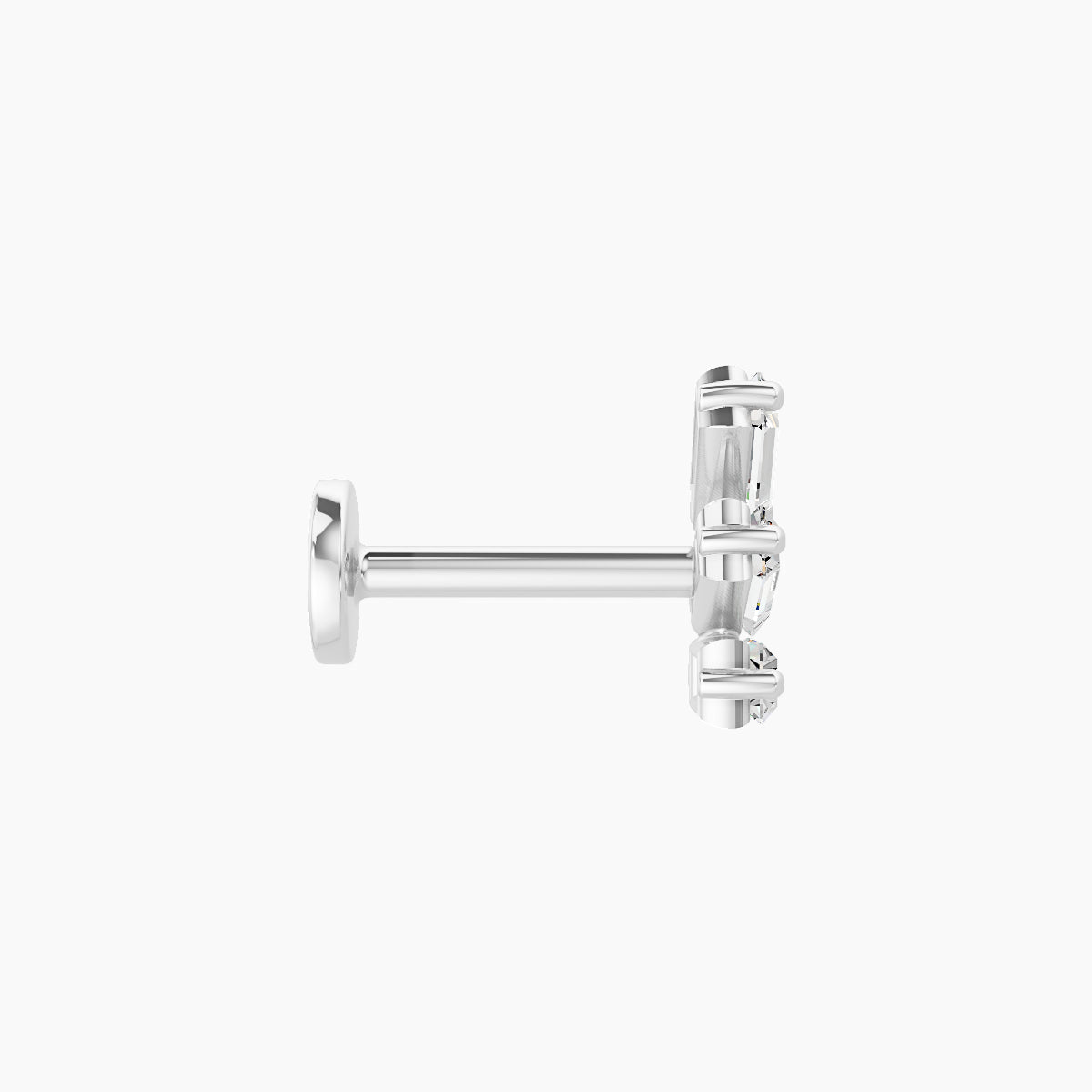 Circe | 18k White Gold 7 mm 6.5 mm Trilogy Diamond Right Piercing
