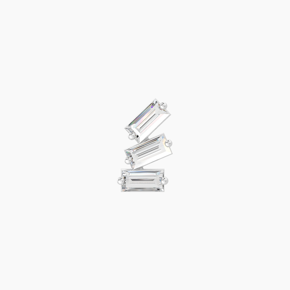 Circe | 18k White Gold 7 mm 8 mm Trilogy Diamond Left Piercing