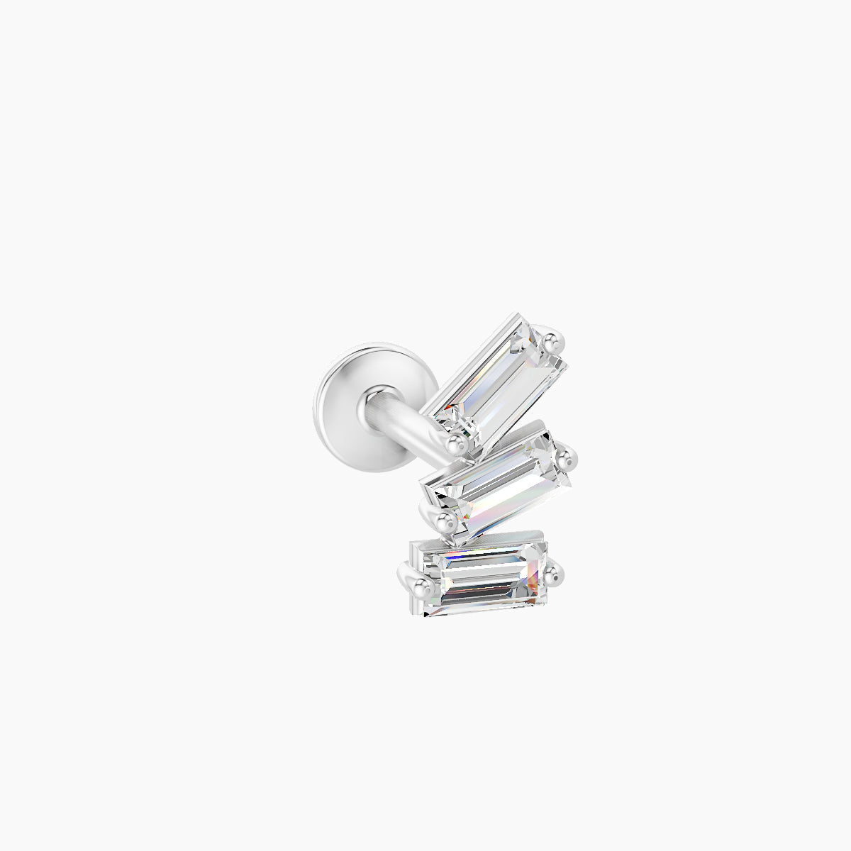 Circe | 18k White Gold 7 mm 8 mm Trilogy Diamond Left Piercing