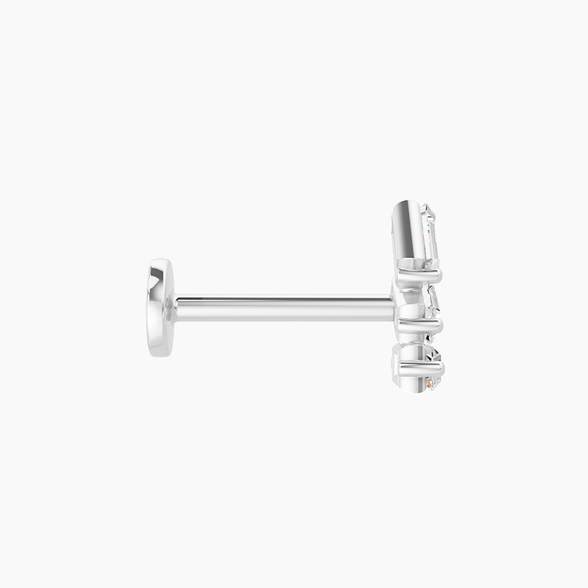 Circe | 18k White Gold 7 mm 8 mm Trilogy Diamond Left Piercing