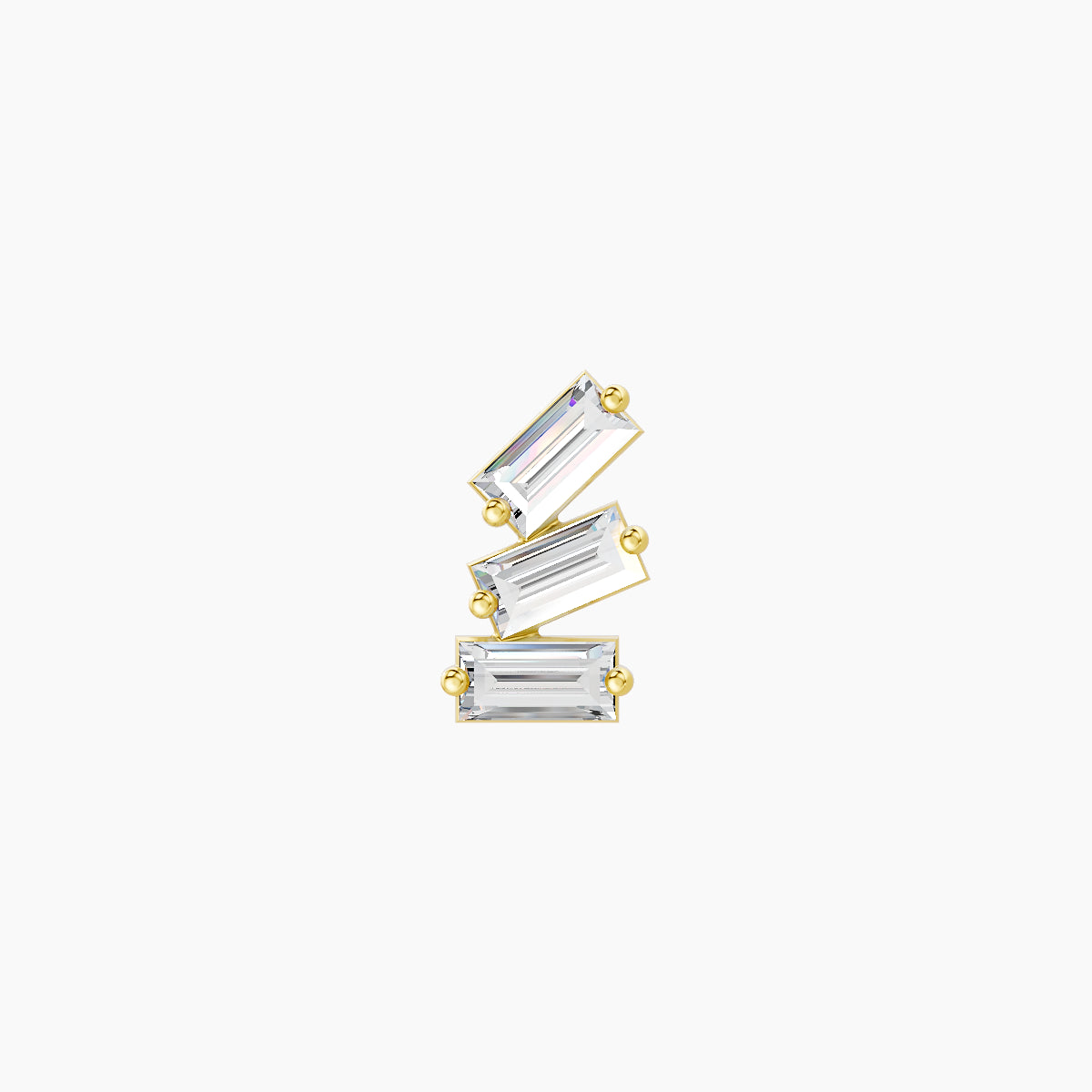 Circe | 18k Yellow Gold 7 mm 8 mm Trilogy Diamond Left Piercing