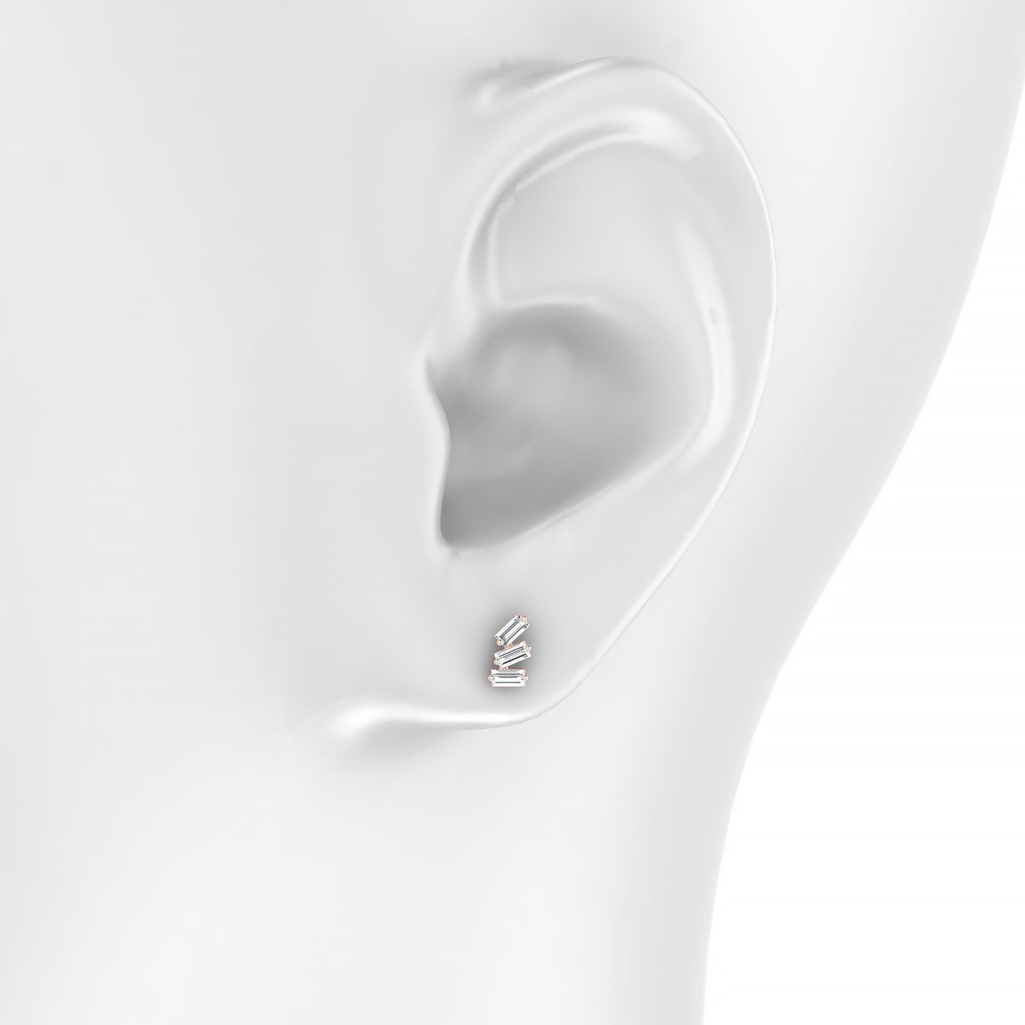 Circe | 18k Rose Gold 7 mm 8 mm Trilogy Diamond Left Piercing