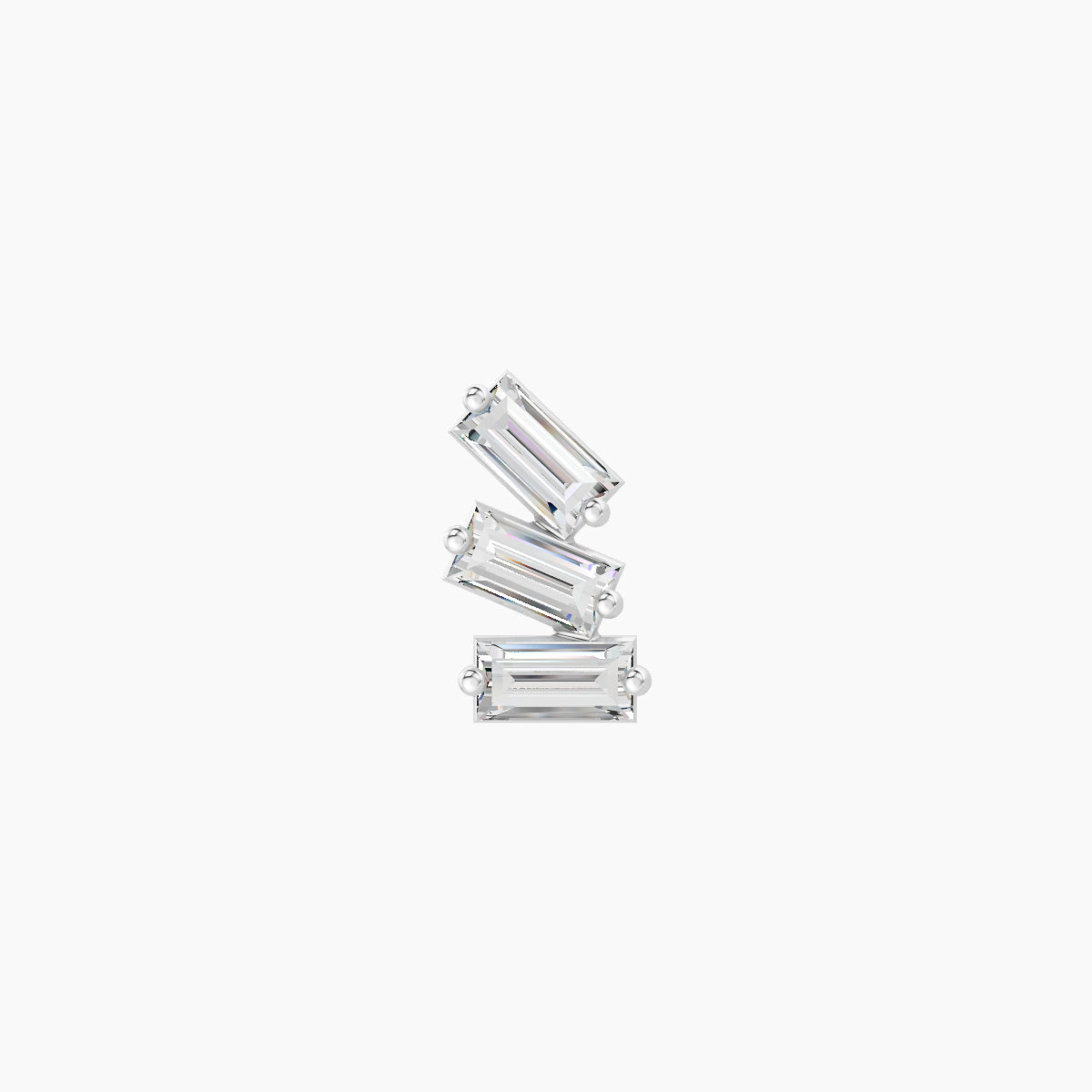 Circe | 18k White Gold 7 mm 8 mm Trilogy Diamond Right Piercing