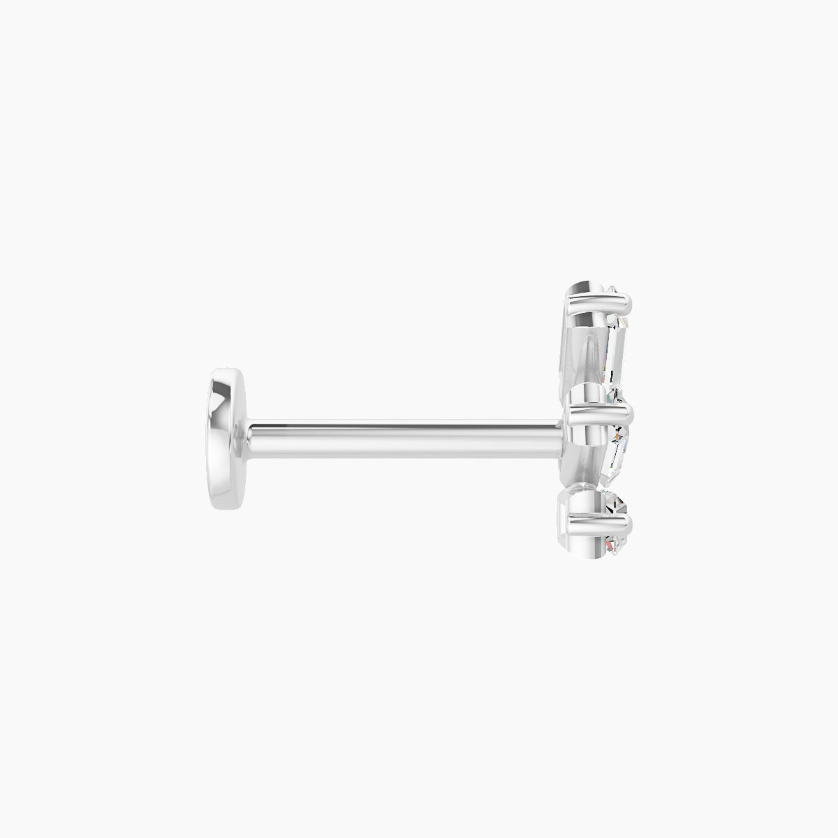 Circe | 18k White Gold 7 mm 8 mm Trilogy Diamond Right Piercing