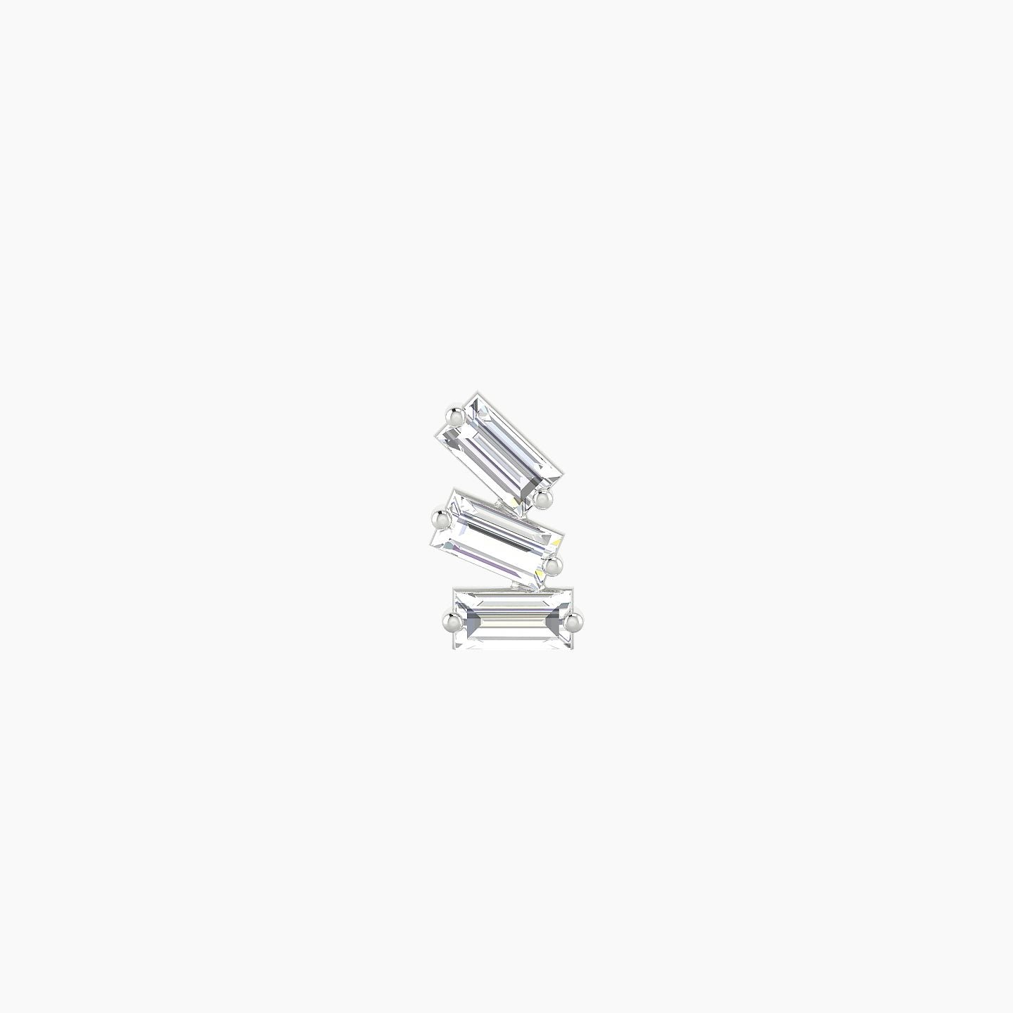 Circe | 18k White Gold 7 mm Trilogy Diamond Right Earring