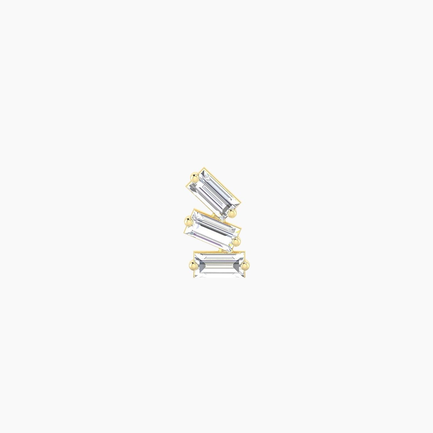 Circe | 18k Yellow Gold 7 mm Trilogy Diamond Right Earring