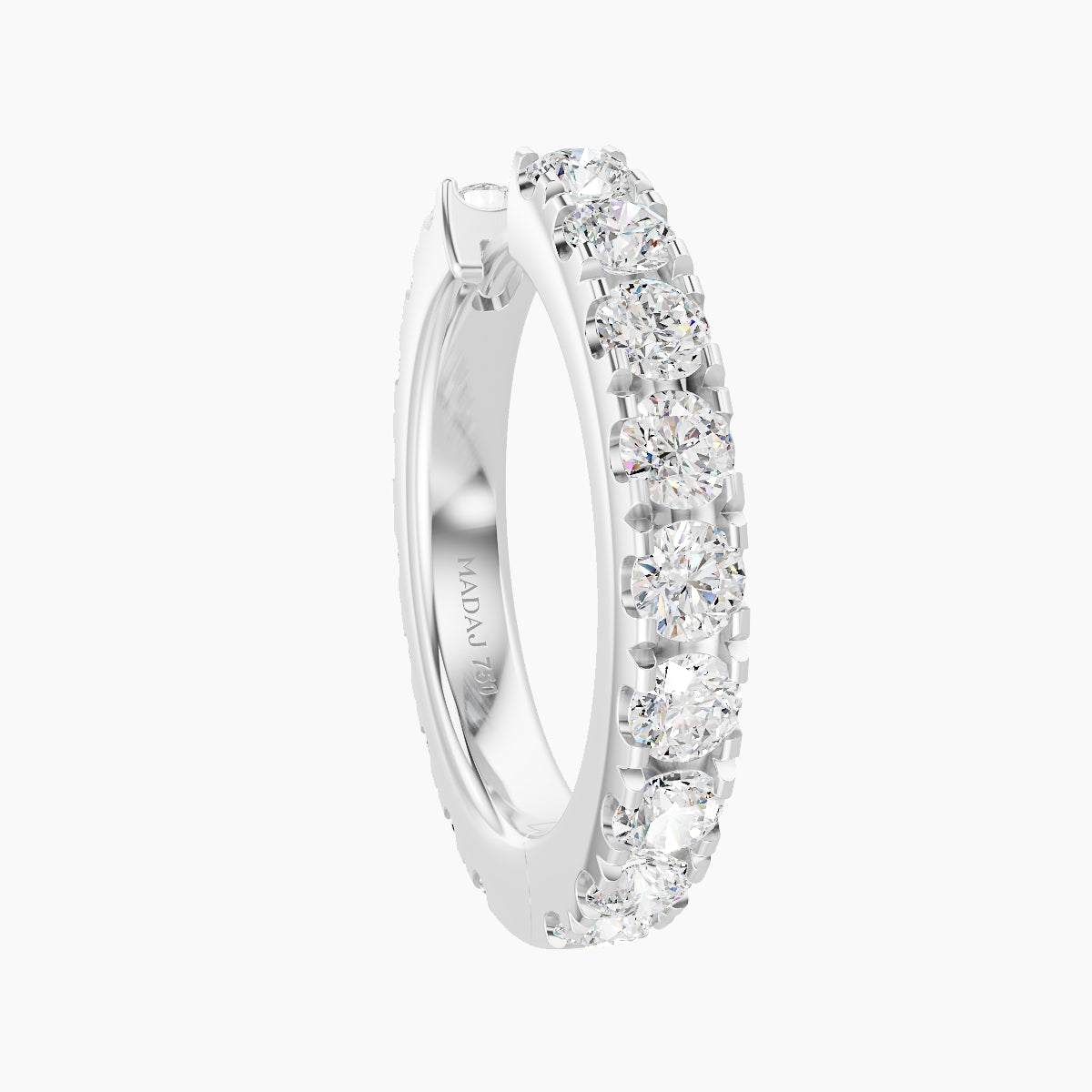 Cleta | 18k White Gold 11 mm Diamond Hoop Piercing