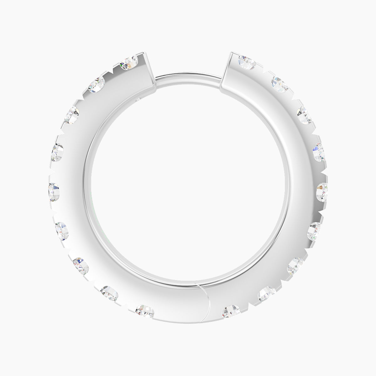Cleta | 18k White Gold 11 mm Diamond Hoop Piercing