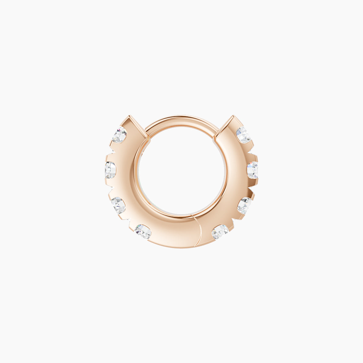 Cleta | 18k Rose Gold 5 mm Diamond Hoop Piercing