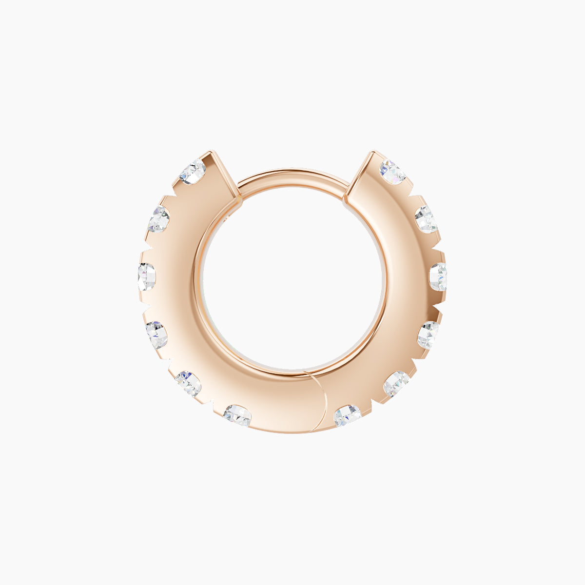 Cleta | 18k Rose Gold 6.5 mm Diamond Hoop Piercing